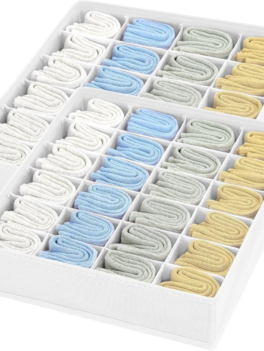 Sock Organizer Drawer Organizer - 2 Packs Underwear Organizer, 48 Cells Collapsi
